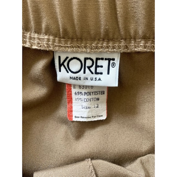 Koret 80s Vintage A-Line Button Front Skirt  w Po… - image 7