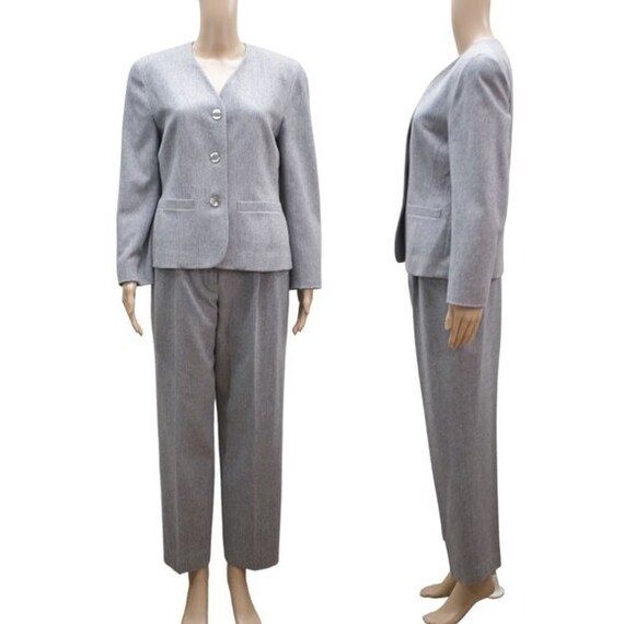 Pendleton Wool Suit Set Gray Size 8 90s Vintage - image 2