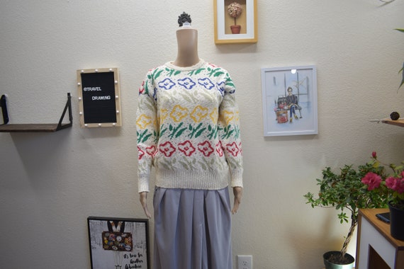 Vintage Hand Knitted Chunky Sweater - image 1