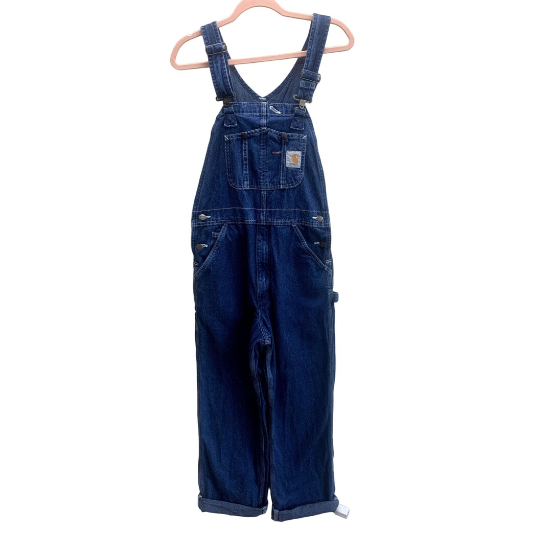 Carhartt Denim Overalls Boyfriend Heavy Duty 30 X 32 Etsy