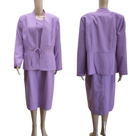 Koret Vintage Two Piece Suit Formal Lavender Dress - image 1