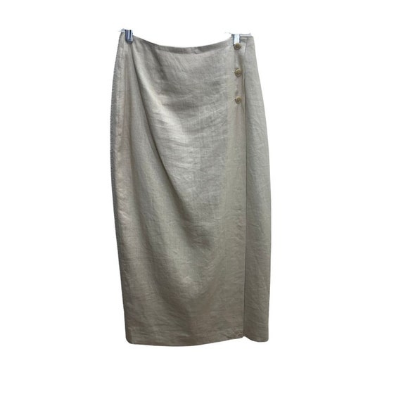Embassy Row Linen Wrap Maxi Skirt 10 - image 1