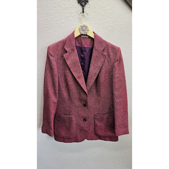DvF Vintage Tweed Red Retro Blazer 14