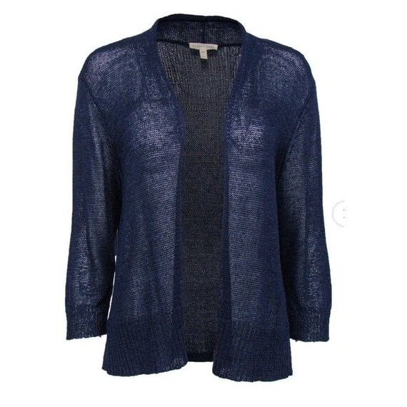Eileen Fisher Open Knit Navy Linen 