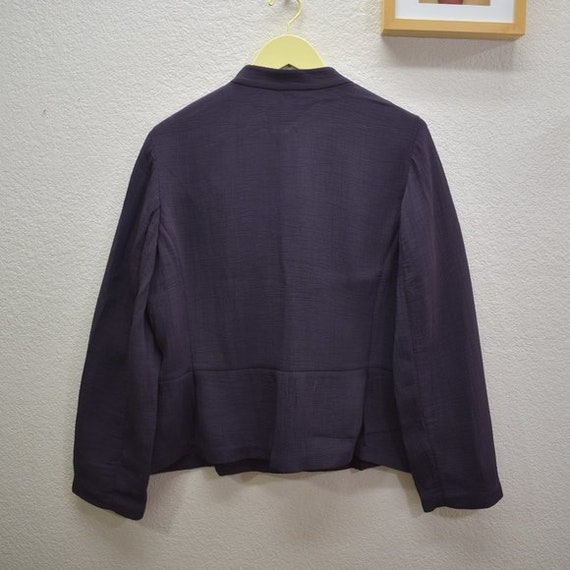 Eileen Fisher Textured Rayon & Silk Purple Blazer… - image 3