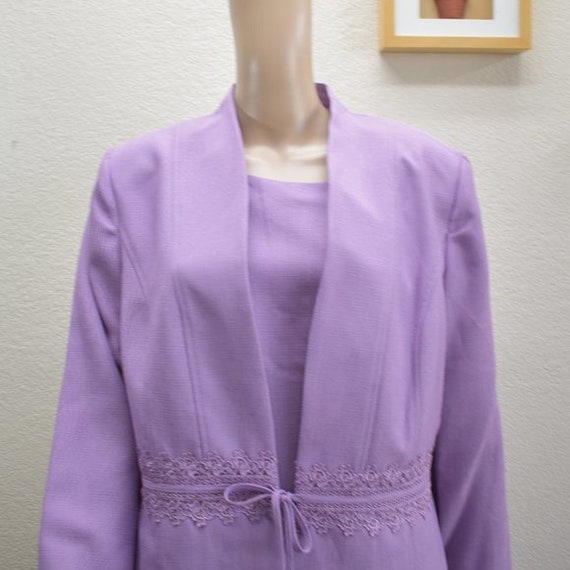 Koret Vintage Two Piece Suit Formal Lavender Dress - image 4