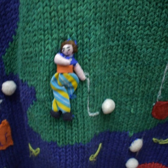 Handmade Vintage Golf Motif Cotton Sweater - image 8