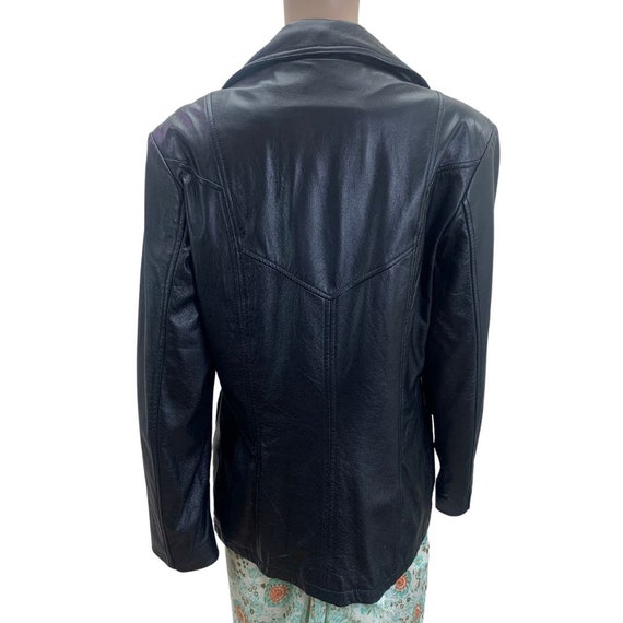 Wilson Leather Soft Black Leather Button-up Jacke… - image 2