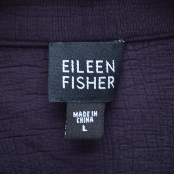 Eileen Fisher Textured Rayon & Silk Purple Blazer… - image 4