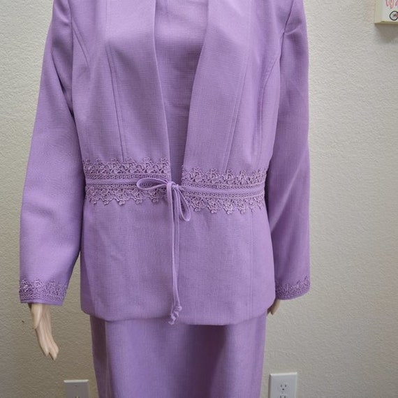 Koret Vintage Two Piece Suit Formal Lavender Dress - image 5