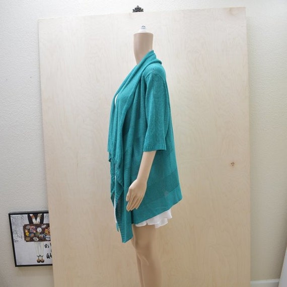 Eileen Fisher Linen/Silk Waterfall  Cardigan XL - image 5