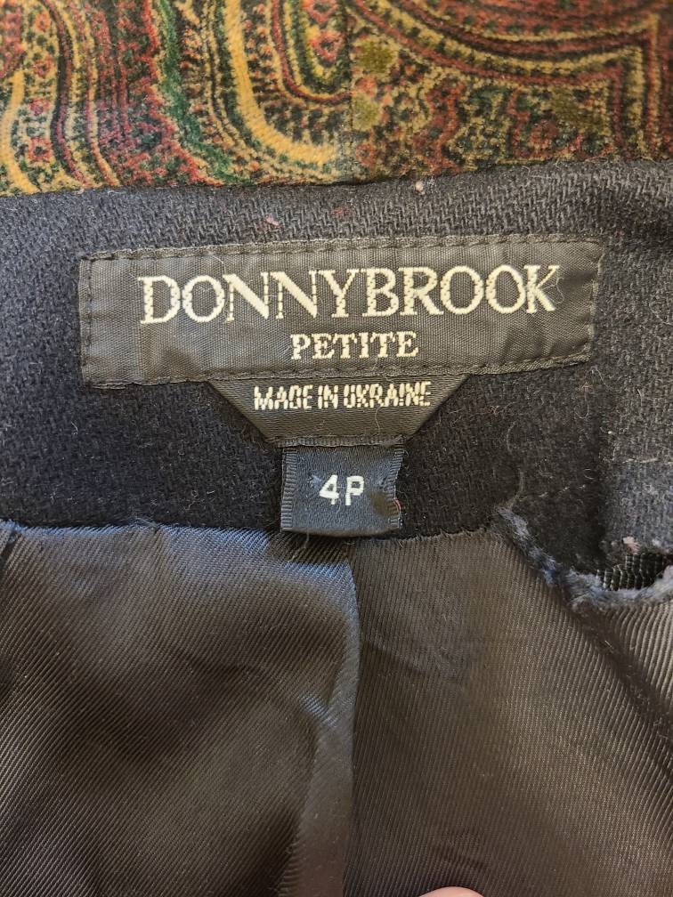 DONNYBROOK Vintage Black Wool Coat Etsy