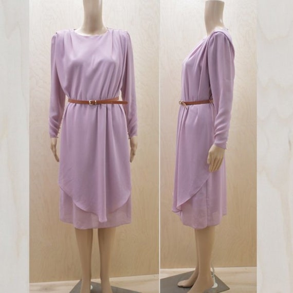 Vintage Timeless Layered Draped  Chiffon Dress 4 - image 1
