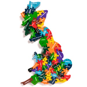 Handgefertigte Holzpuzzle Landkarte von Großbritannien/Großbritannien
