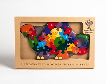 Alphabet Dinosaur Handcrafted Wooden Jigsaw Puzzle
