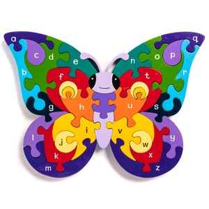 Alphabet Butterfly Handcrafted Wooden Jigsaw Puzzle