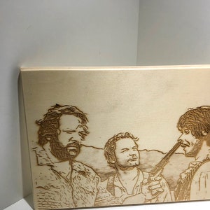 Bud spencer - Terence Hill Wooden picture poplar laser engraving length = 22 cm Width = 15 cm Thickness = 1 cm