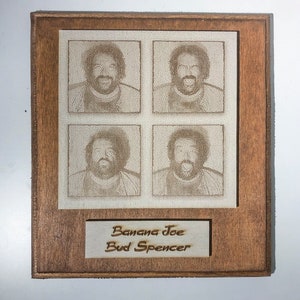 Bud Spencer banana joe 3D wooden painting, 2 cm thick, various sizes, engraving and laser cutting, wooden poster