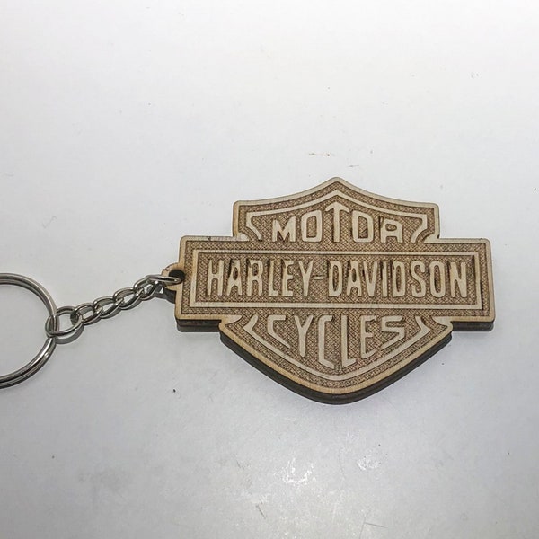 Wooden keychain Harley Davidson gadget Wooden keychain gift gift your dedication or name engraved on the back (with surprise gift)