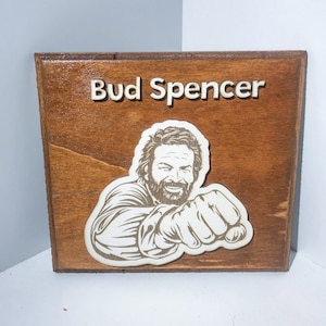Bud Spencer wooden picture 3d thickness 2 cm various sizes engraving and laser cutting wooden poster