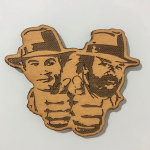 Bud Spencer Terence Hill magnet Wooden magnet collections dimensions 8 cm x 7 cm