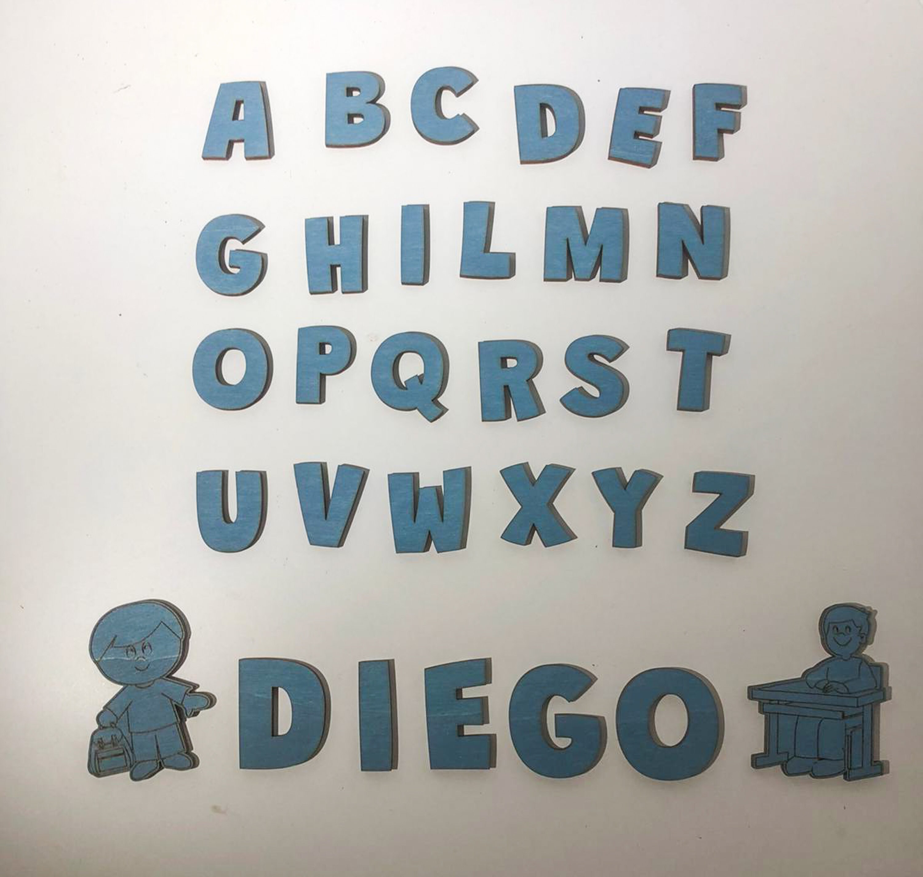 Alphabet Puzzle Board With Wooden Letters- With Personalized Name Child ...