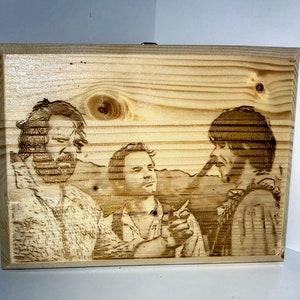 Bud spencer Terence Hill Picture in fir wood laser engraving with hook ready to hang thickness 2 cm