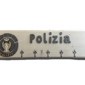 Porta calendario Polizia 6 Posti collezzioni RACCOLTE CALENDARI 45 cm x  13 cm con dedica personalizzata