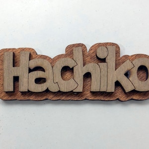 Placa de madera con nombre personalizado (perro, gato, caballo, conejo, mascota)