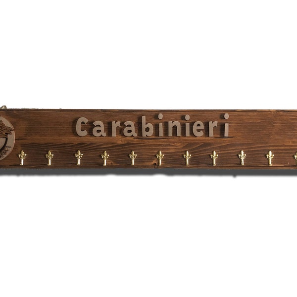 Carabinieri-Kalenderhalter 12 Plätze KALENDERKOLLEKTIONEN 80 cm x 13 cm mit persönlicher Widmung