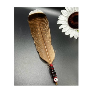 Eye Obsidian Crystal Smudge Feather