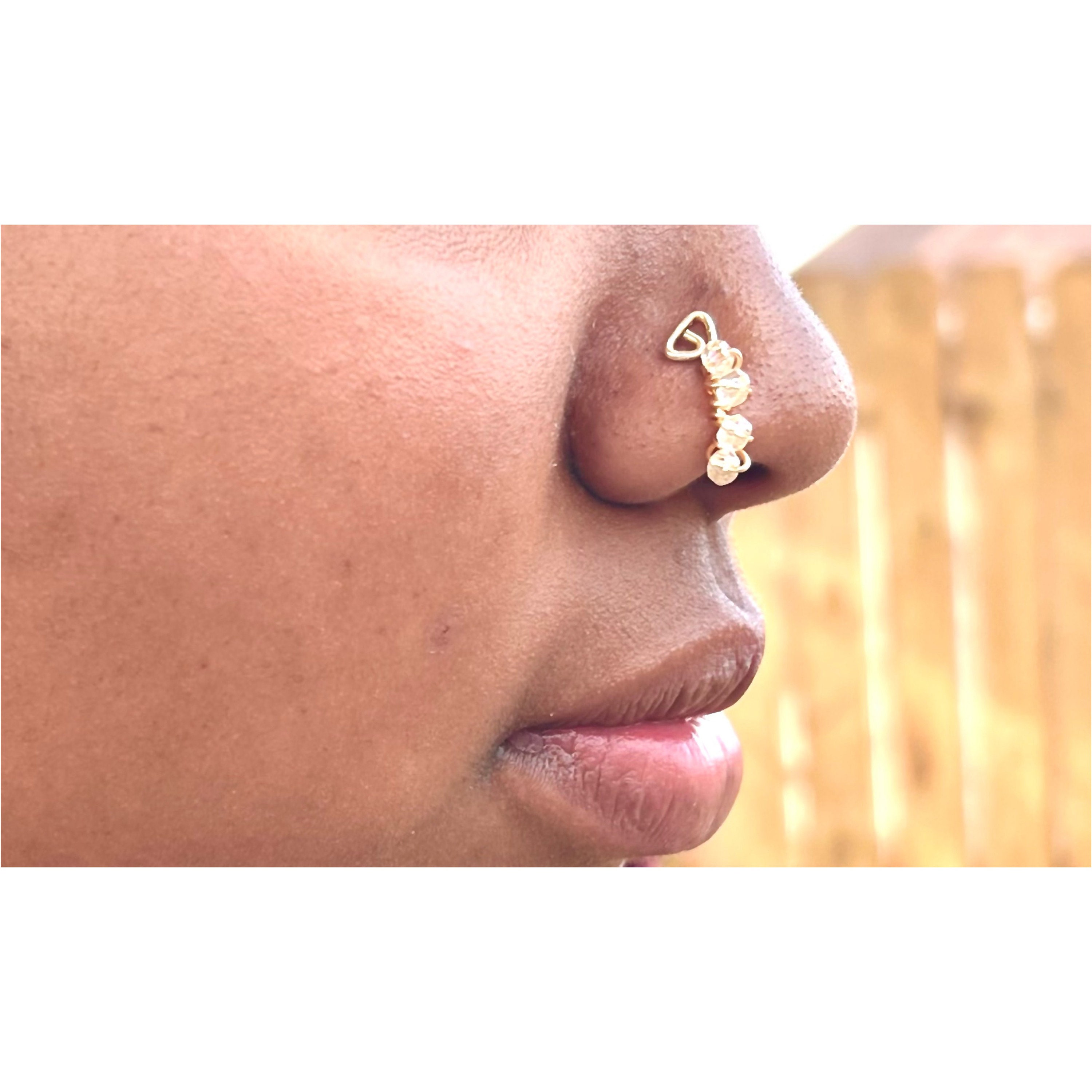 Gypsy Nose Cuff Bohemian Nose Jewelry Ankh Nose Cuff Collection Ankh Nose Ring Fake Egyptian Symbol Nose Ring 