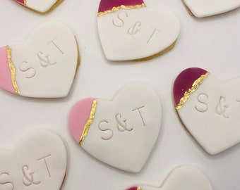 Personalized wedding cookies colored