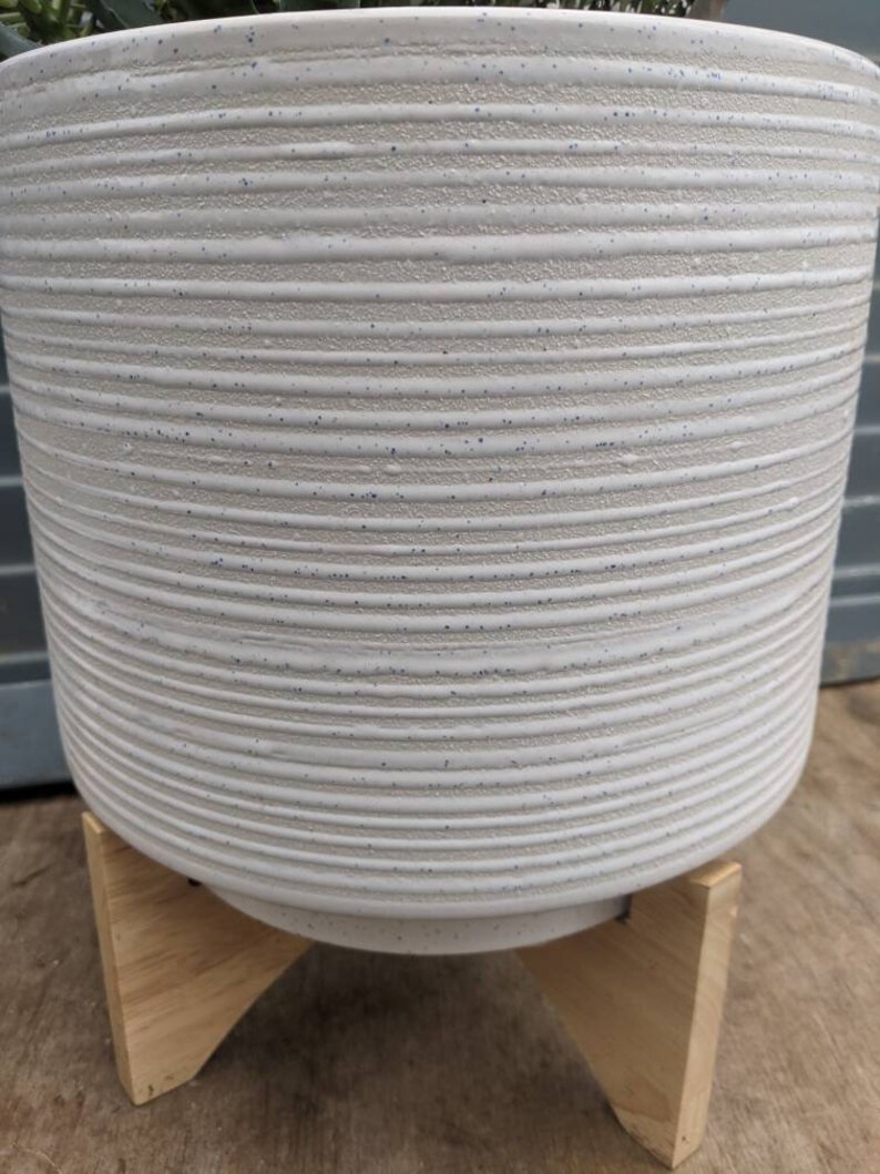 Modern White Pedestal Cactus Planter Local PU Only