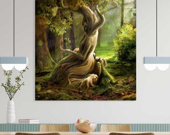 Psychedelic Visionary Art, Fantasy Painting Spiritual Canvas Wall Decor, Art for Men Women Inspirational Wall Hangings Bedroom Living Room