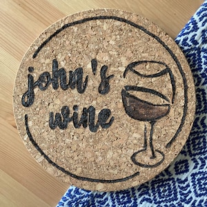 Personalised Cork Placemat - Handmade - Wine - Cork Placemat - Cork Pot Stand - Birthday Gift