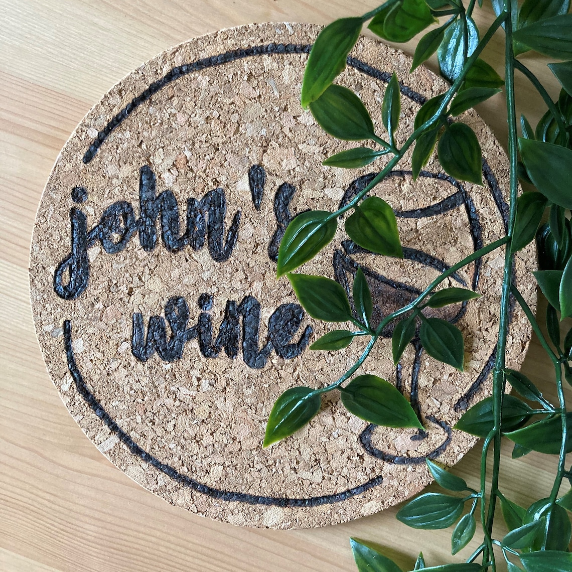 Personalised Cork Placemat Handmade Wine Cork Placemat Cork Pot Stand