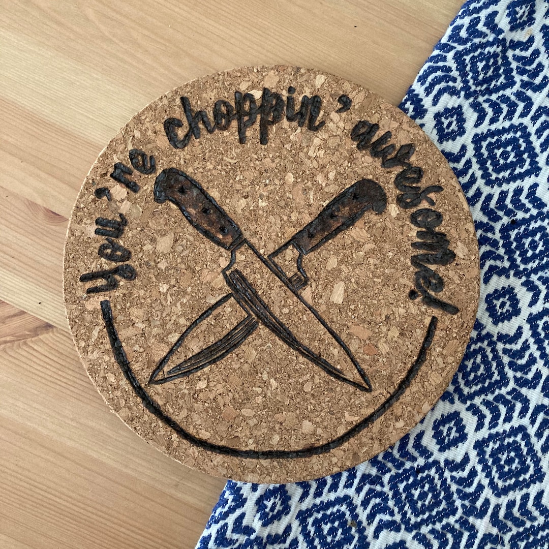 Personalised Cork Placemat Handmade Cooking Pun Cork Placemat Cork Pot Stand Birthday Gift