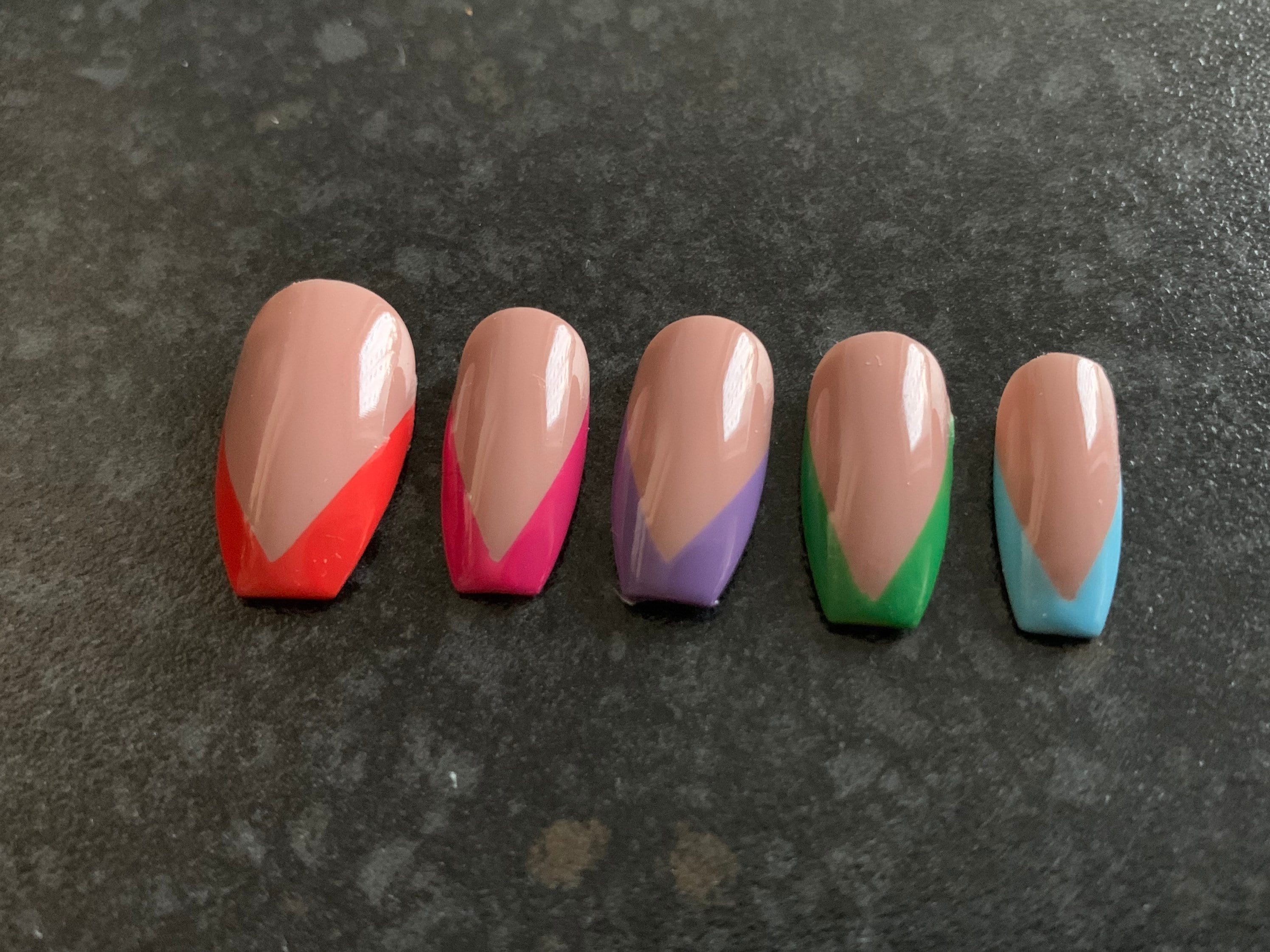 Throwback French Press On Nails Jewelry & Beauty Acrylic & Press On