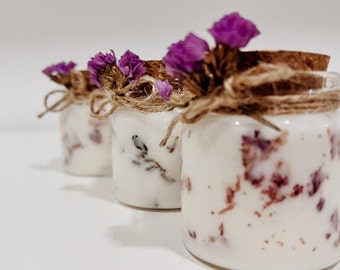 Pack of 12 lavender candles | gift for guests | dried flowers | baptisms | wedding favors | communions | baby shower | soy | event detail