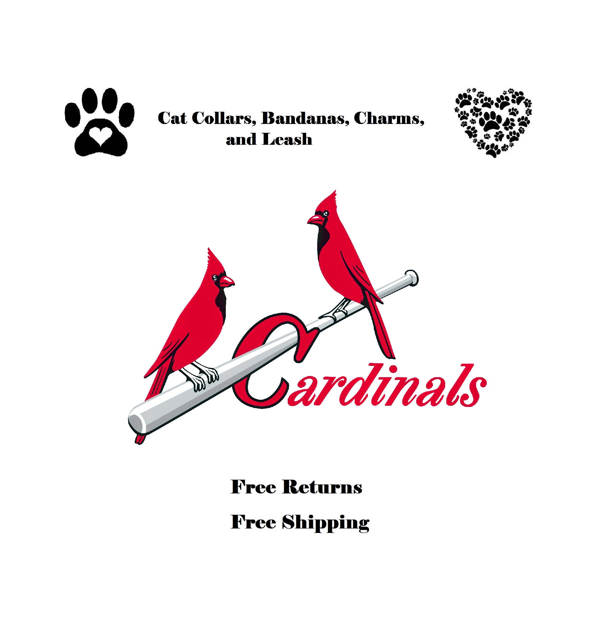 St Louis Cardinals for Pets Cat Collars Leash Bandanas 