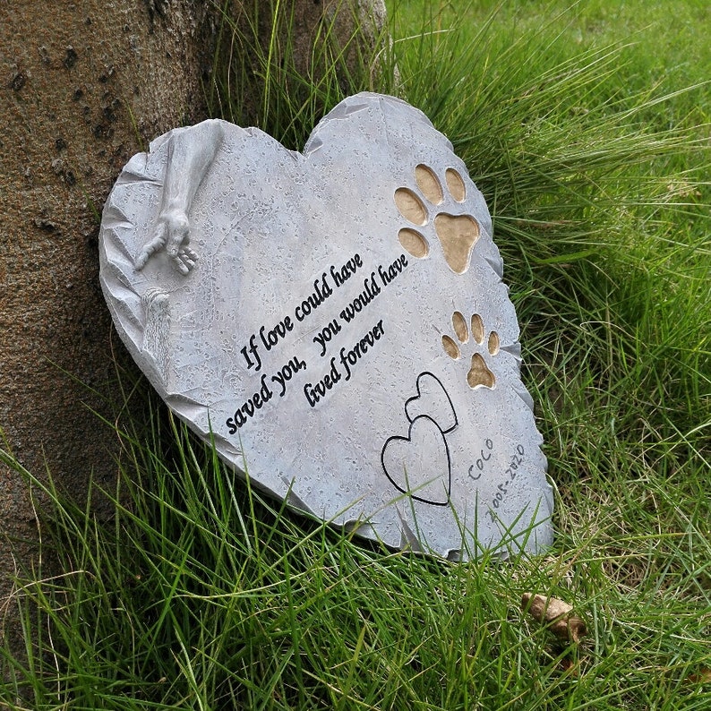 Dog Paw Prints Pet Memorial Stones Personalized Paw print Etsy