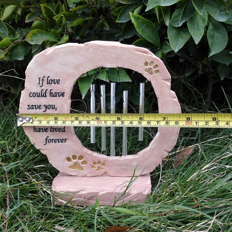 Engraved Pet Memorial With Wind Chimes Personalized Dog Etsy