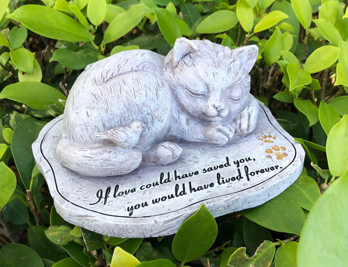Personalized Pet Cat loss Garden Resin Stones Grave