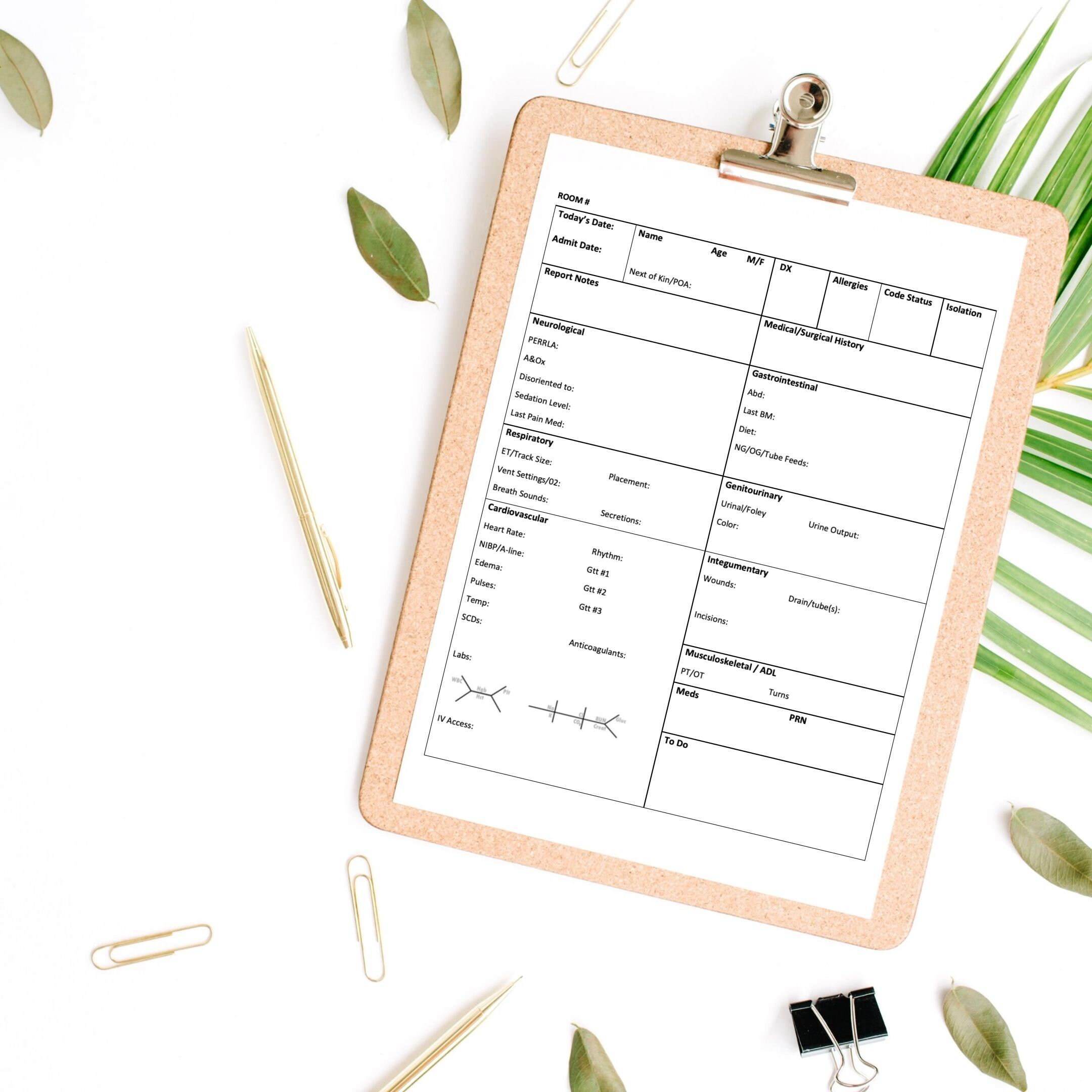 ICU Nursing Report Sheet Template Customizable Nurse Report Sheet 1