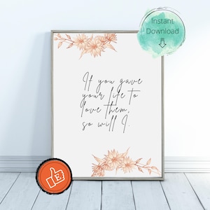 Foster Care Art -You gave your life, Foster Care Quote, Foster Care Worker Gift, Foster Care Poster, Foster Mom Gift, Digital Print