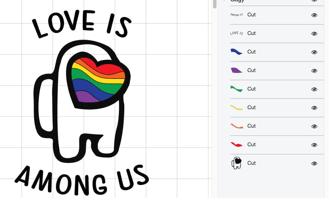 Download Love Is LGBT Among Us SVG Valentine SvgSVG Cut Files For | Etsy
