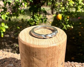 Multiple Twist Sterling Silver Square Wire Ring