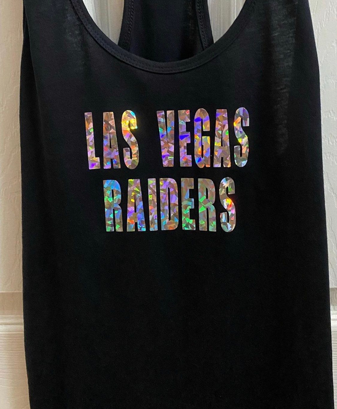 Las Vegas Raiders Rhinestone UNISEX New Crewneck or VNeck Tshirt for Women  Sm-3X