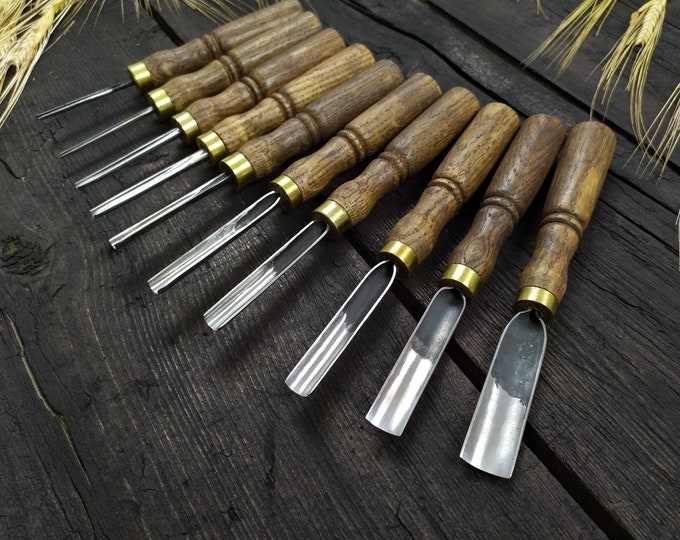 Wood Carving Gouges Set, Hand Gouge From Hardened Carbon Steel